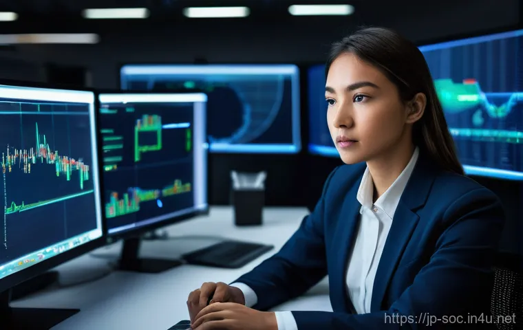 보안관제 경력직 면접 질문 대비 - Prompt 1: Vigilant Cybersecurity Analyst in a Command Center**