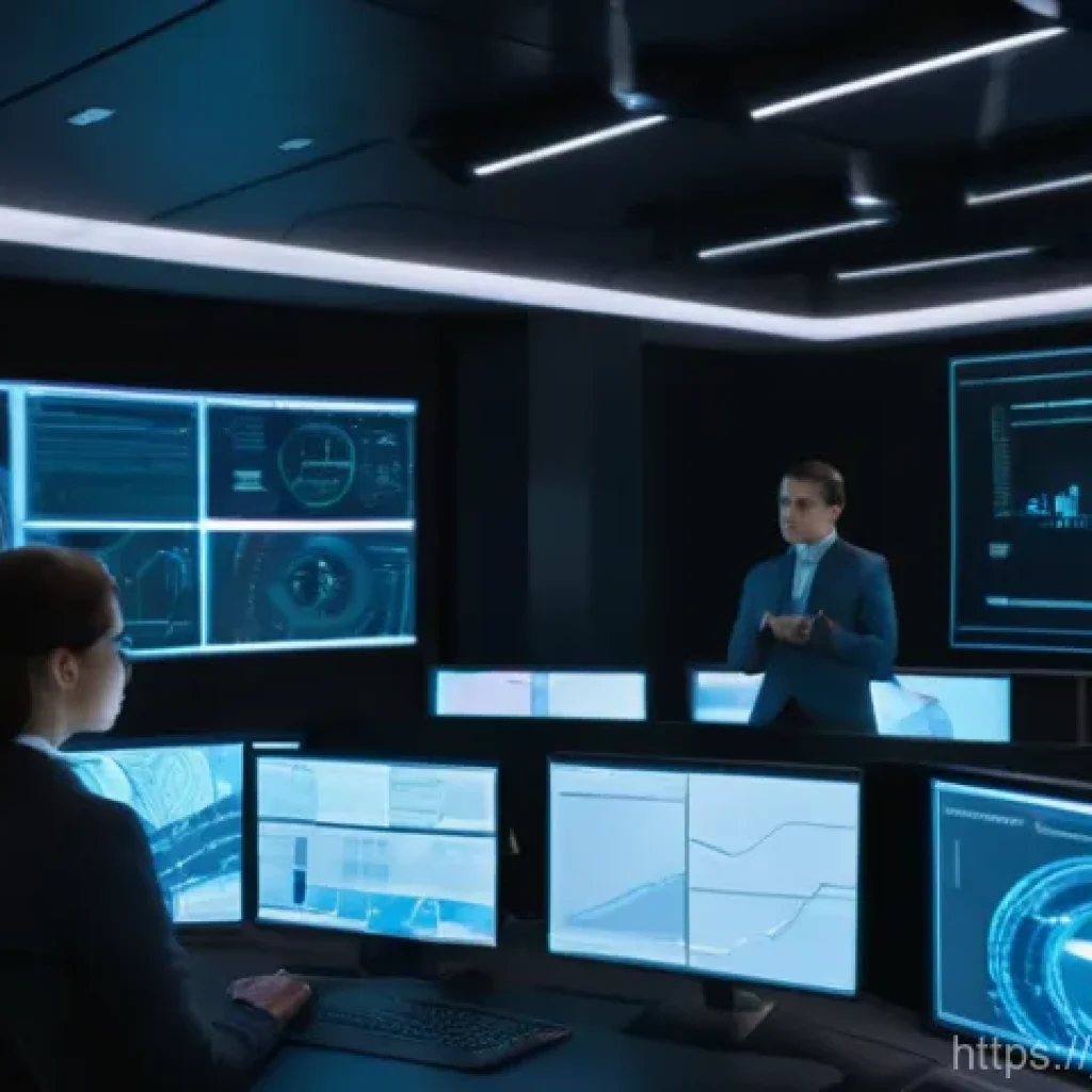 보안관제센터의 비상 대응 절차 - **Prompt 1: Vigilance in the Cyber Command Center**
    A wide shot of a futuristic, high-tech Secur...