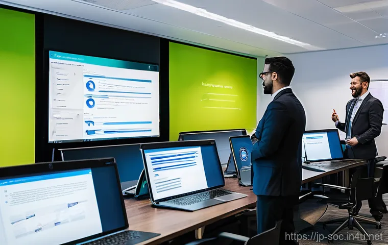 보안관제센터의 비상 대응 절차 - **Prompt 2: The Subtle Trap of AI-Powered Phishing**
    A close-up of a young professional (male or...