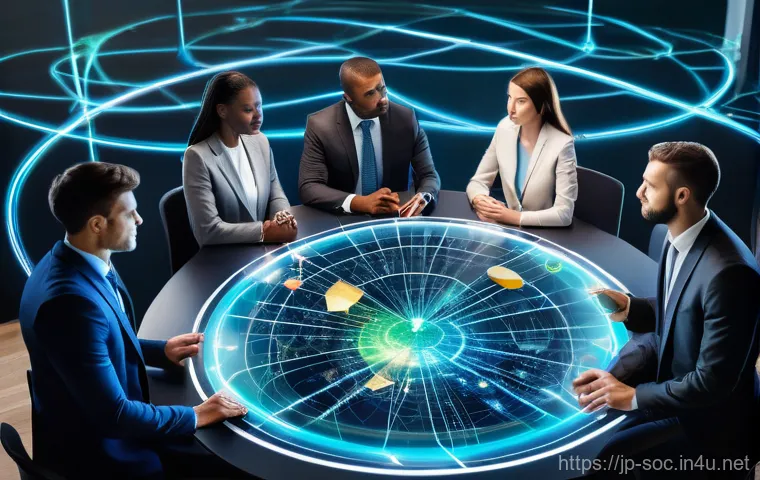 보안관제센터 장단점 분석 - **Prompt:** A futuristic and highly efficient Security Operations Center (SOC) where human expertise...