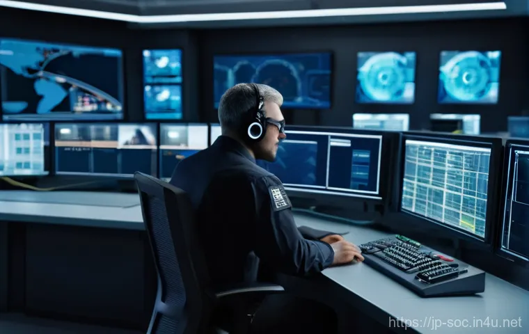 보안관제 전문가의 커리어 빌딩 전략 - Here are three image prompts in English, designed to be detailed and adhere to your guidelines: