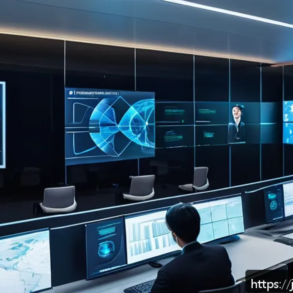 보안관제센터 운영 비용 최적화 방안 - A modern security operations center with diverse cybersecurity professionals collaborating around mu...